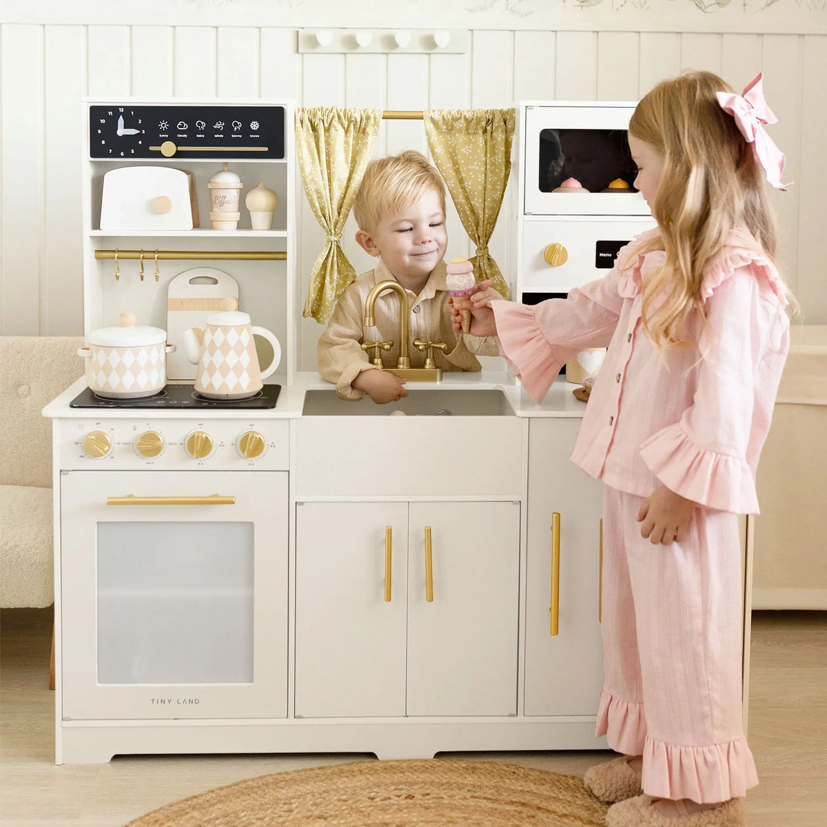 Tiny Land® Iconic Play Kitchen - Cream - Tiny Land INC