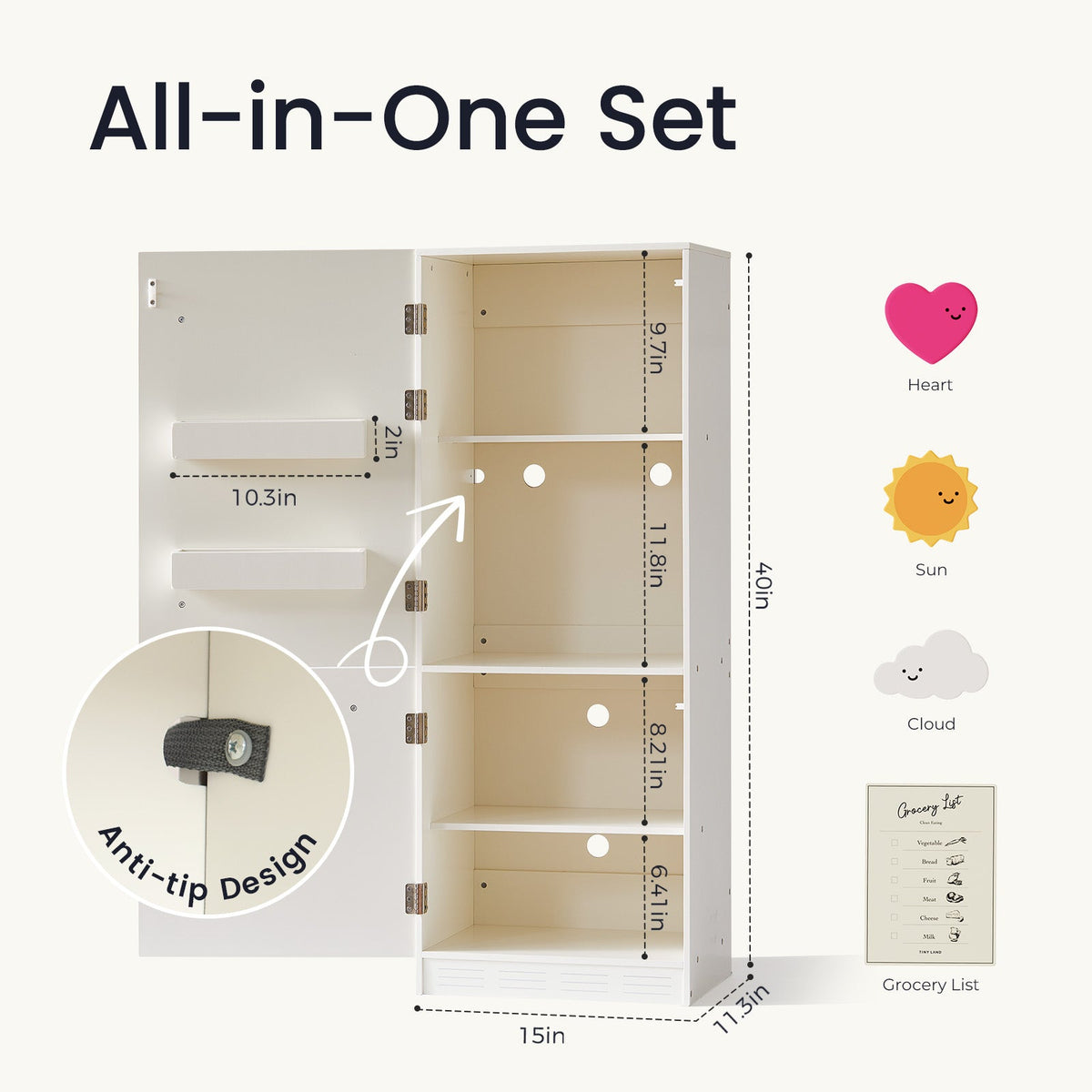Tiny Land® Cabinet Play Fridge - Tiny Land INC